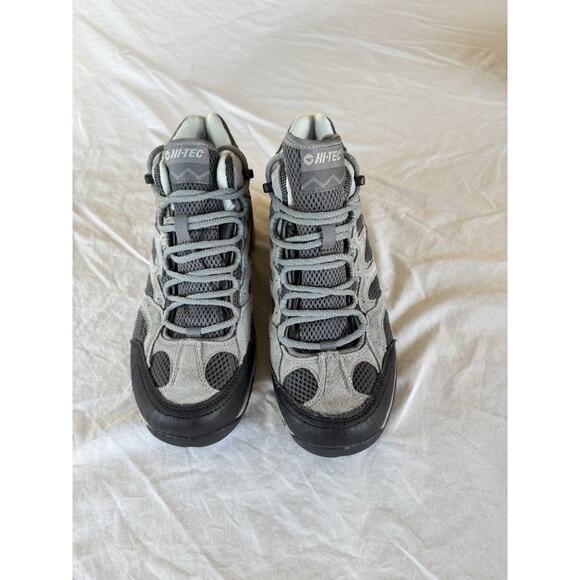 Hi-Tec Bandera Mid Waterproof Hiking Ankle Boots Gray Teal Black Womens 9.5M EUC - Picture 2 of 10